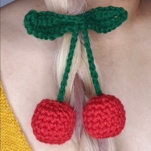 Crochet Cherry Hair Ties